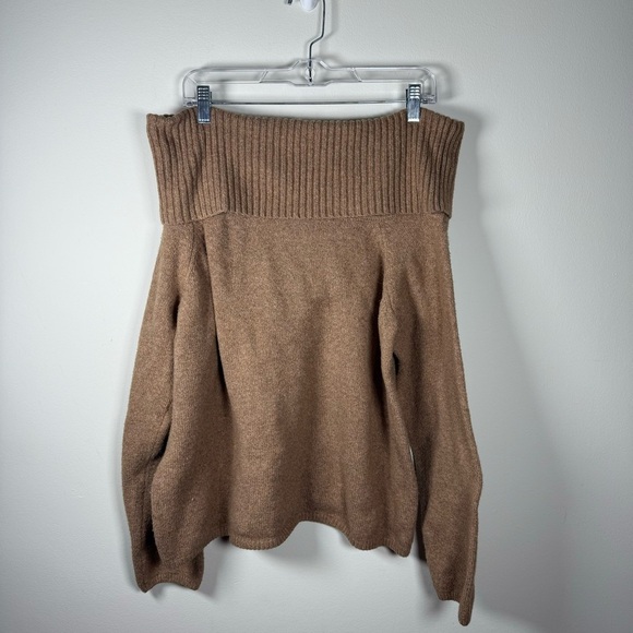 Old Navy SoSoft Brown Off-the-Shoulder Sweater Ribbed Size 2X - Picture 2 of 8
